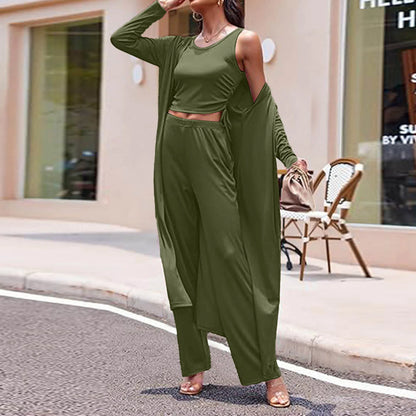 Casual Cardigan Pants Set
