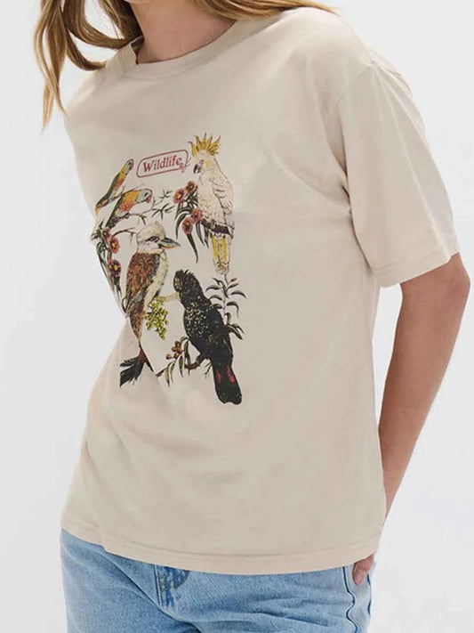 Floral Bird Print Tee