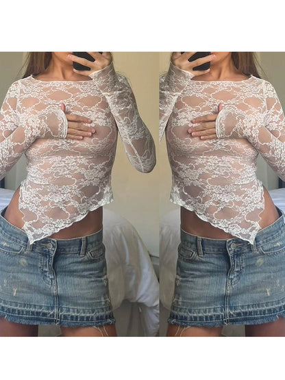 Lace Off-Shoulder Crop
