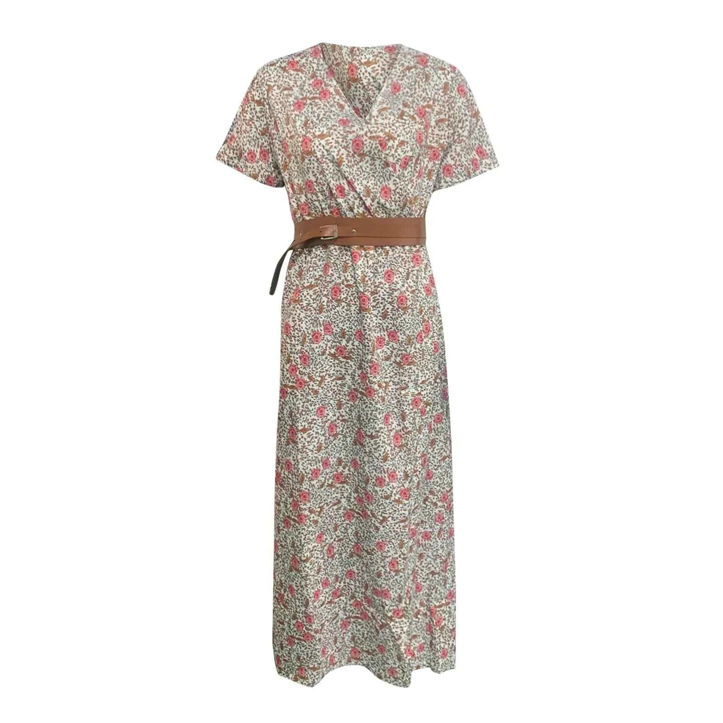 Floral Belted Maxi Dress