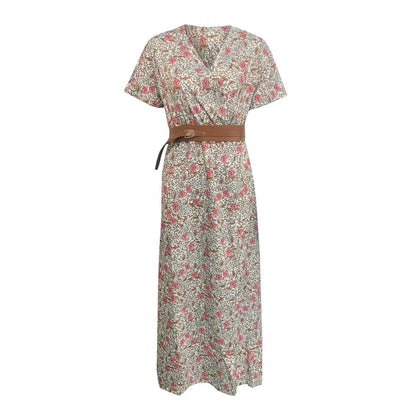 Floral Belted Maxi Dress