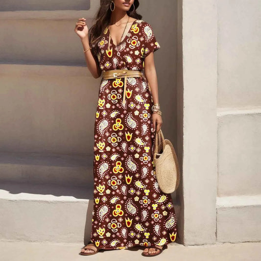 Floral Belted Maxi Dress