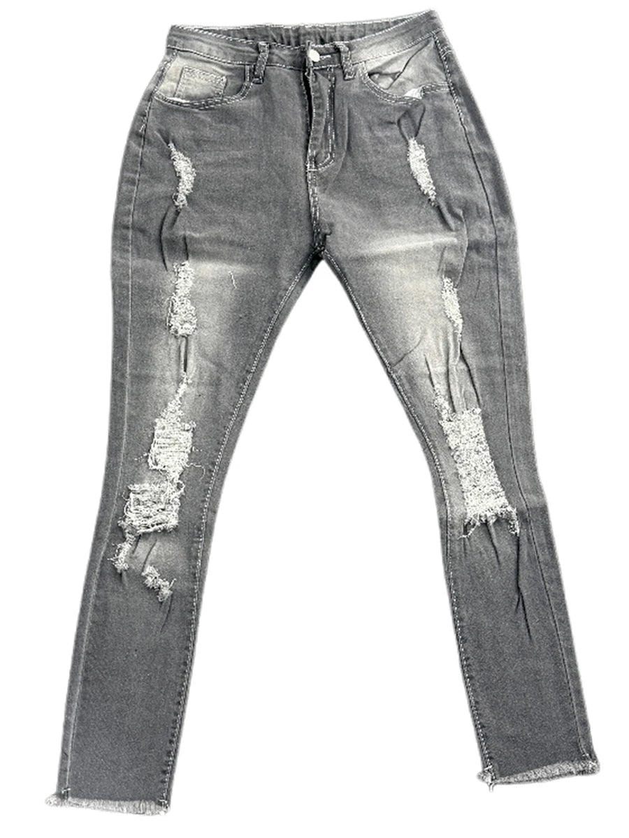 High Waist Ripped Jeans