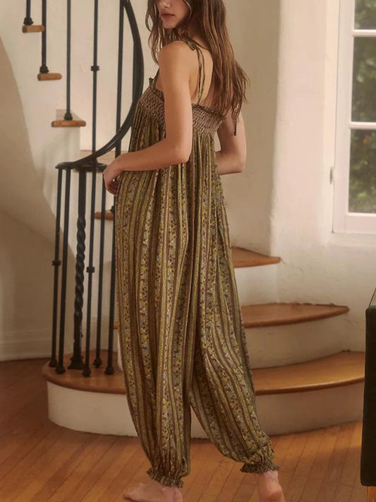 Retro Floral Cami Jumpsuit