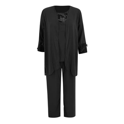 Elegant Chiffon Pants Set