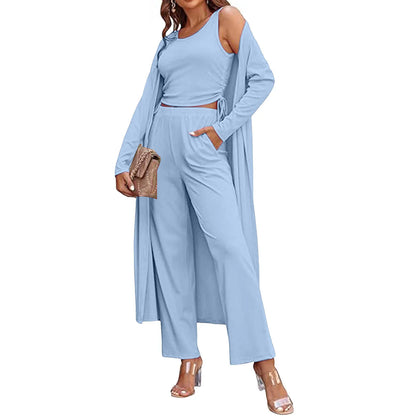 Casual Cardigan Pants Set