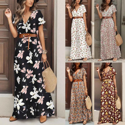 Floral Belted Maxi Dress