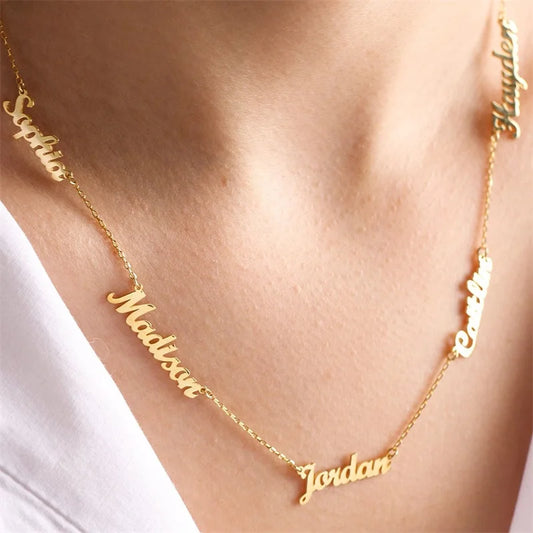 Custom Multi-name Necklace Stainless